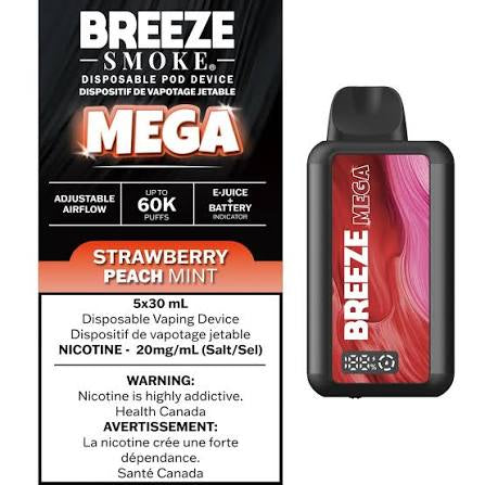 Strawberry Peach Mint Breeze Smoke Mega 60K 20mg/30ml