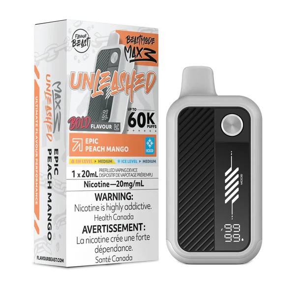 Epic Peach Mango Flavour Beast Mode Max 3 Disposable 60K 20mg 20ml