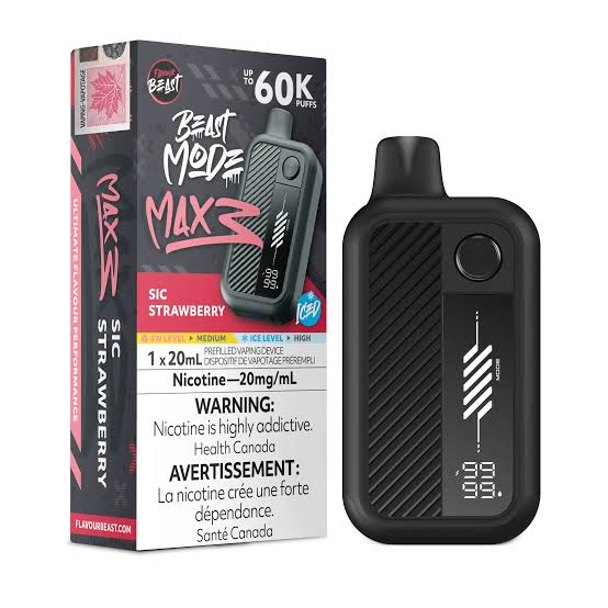 Sic Strawberry Flavour Beast Mode Max 3 Disposable 60K 20mg 20ml