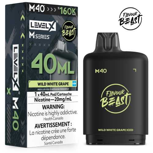 Wild White Grape Level X Flavour Beast 160K MSeries Pod 40ml/20mg (Only Compatible with MSeries Battery)