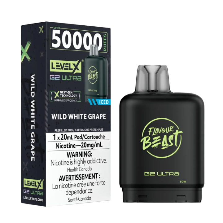 [S] Wild white grape  Level X Flavour Beast 50K G2 Ultra 20mg 20ml (Without Battery)