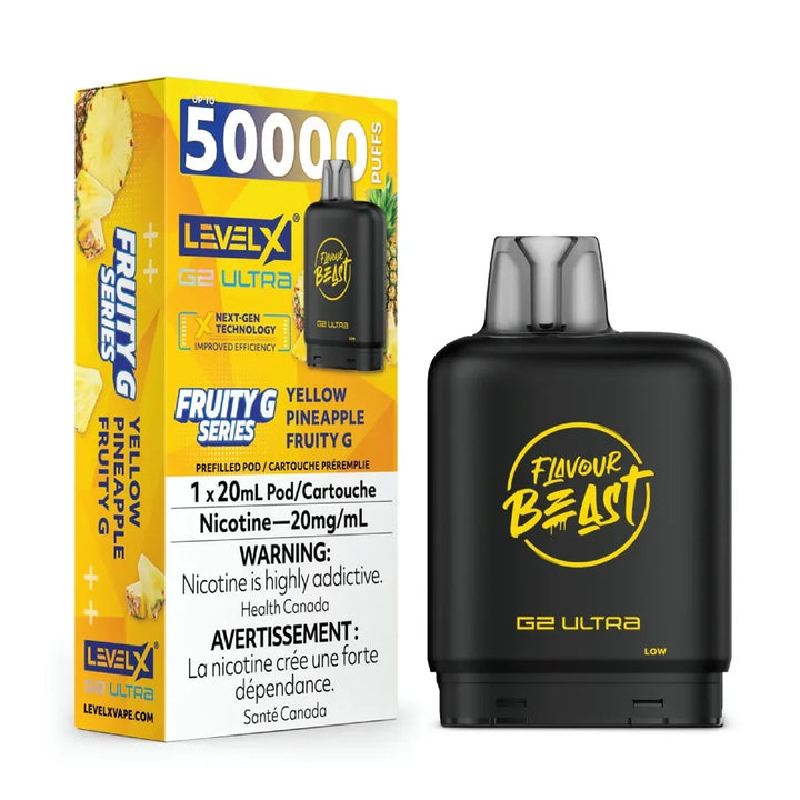 [S] Yellow pineapple fruity G Level X Flavour Beast 50K G2 Ultra 20mg 20ml (Without Battery)