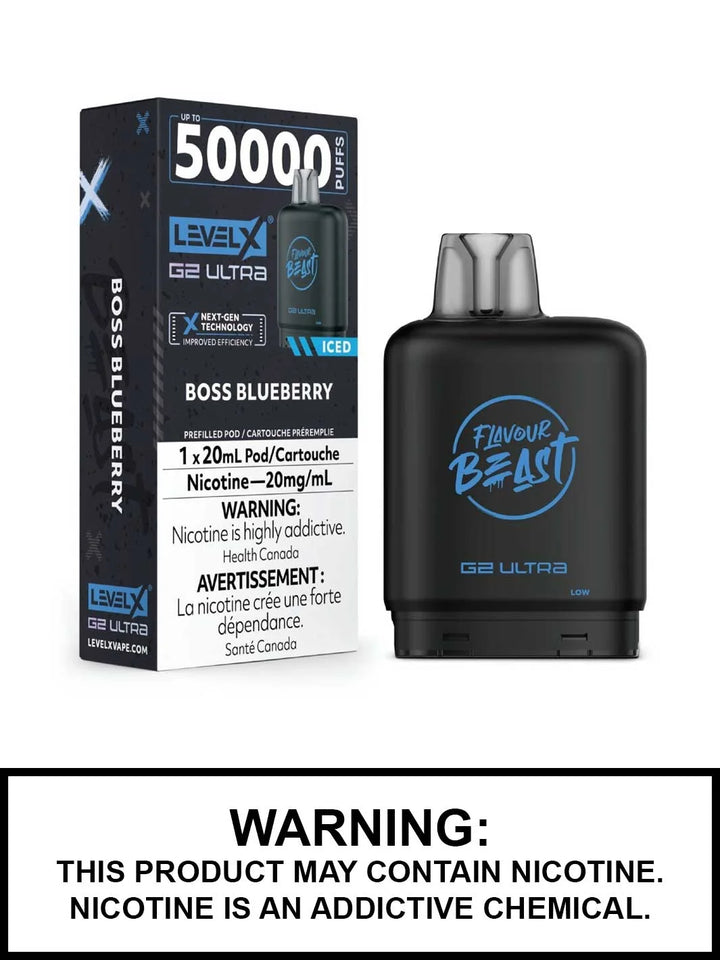 Boss Blueberry iced Level X Flavour Beast 50K G2 Ultra 20mg 20ml (Without Battery)