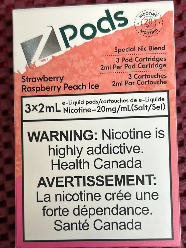[S] Strawberry Raspberry Peach Ice Zpod 20mg 3x2ml