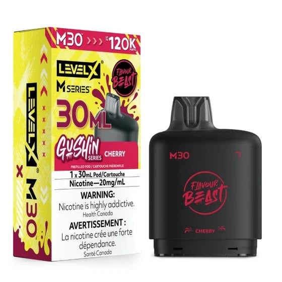 G.S. Cherry  Level X Flavour Beast 120K M Series Pod 30ml/20mg ( Only Compatible with M Series Battery)