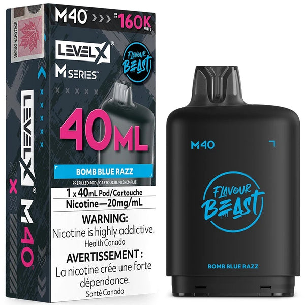 Bomb Blue Razz Level X Flavour Beast 160K M Series Pod 40ml/20mg (Only Compatible with M Series Battery)