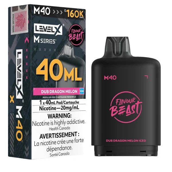Dub Dragon Melon Iced Level X Flavour Beast 160K MSeries Pod 40ml/20mg (Only Compatible with MSeries Battery)