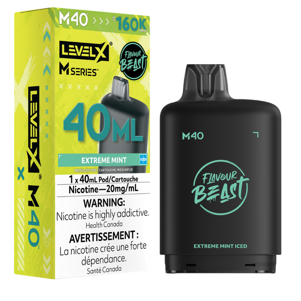 Extreme Mint Iced Level XFlavour Beast 160K MSeries Pod 40ml/20mg (Only Compatible with MSeries Battery)