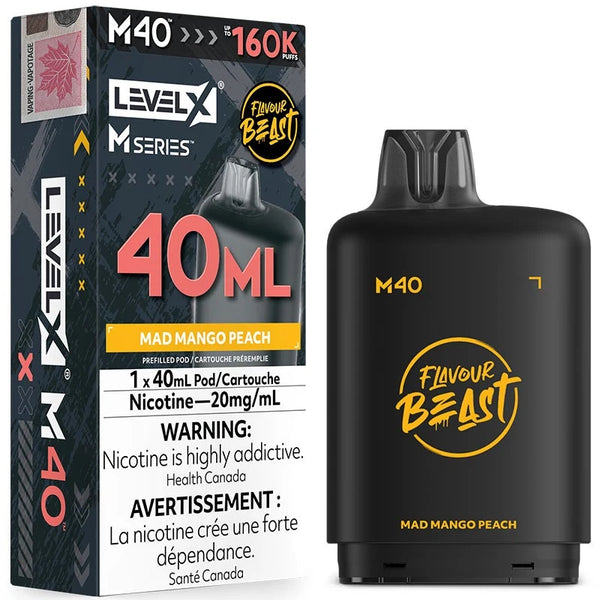Mad Mango Peach Level X Flavour Beast 160K MSeries Pod 40ml/20mg (Only Compatible with M Series Battery)