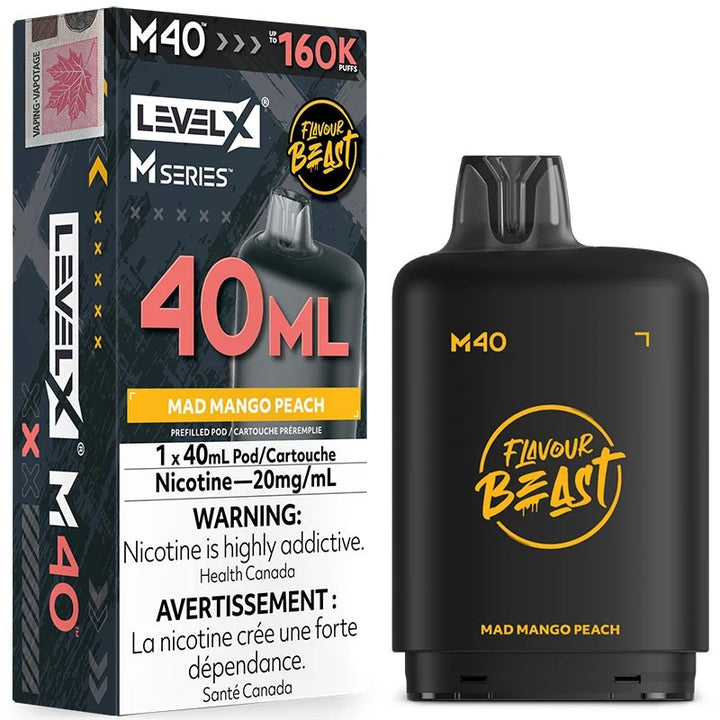 Mad Mango Peach Level X Flavour Beast 160K MSeries Pod 40ml/20mg (Only Compatible with M Series Battery)