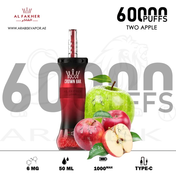 Two Apple Crown Bar Al Fakher 60k 6mg/50ml