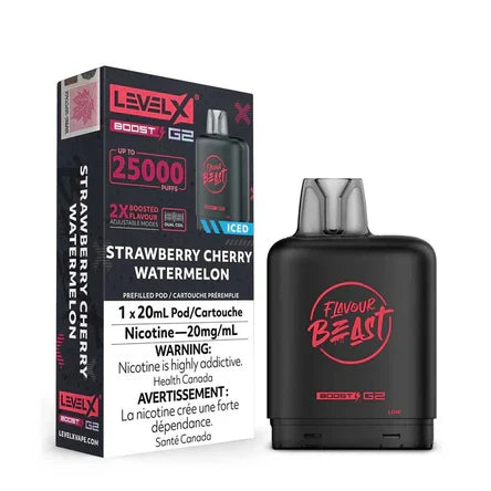 [S] Strawberry cherry watermelon iced Level XFlavour Beast 25K G2 Ultra 20mg 20ml (Without Battery)