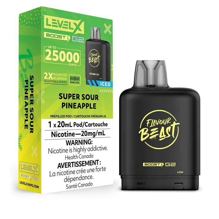 [S] Super sour Pineapple iced Level XFlavour Beast 25K G2 Ultra 20mg 20ml (Without Battery)
