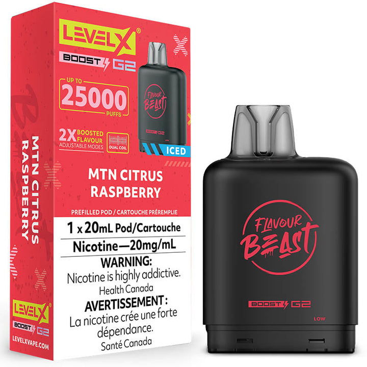 [O] Mtn Citrus Raspberry LevelX Boost G2 50KO (Without Battery)