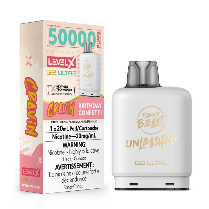 [O] Birthday Confetti Level XFlavour Beast 50KO G2 Ultra 20mg 20ml (Without Battery)