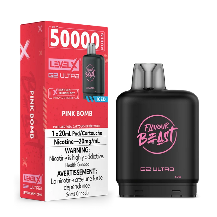 [O] Pink Bomb Iced Level XFlavour Beast 25KO  G2 Ultra 20mg 20ml (Without Battery)