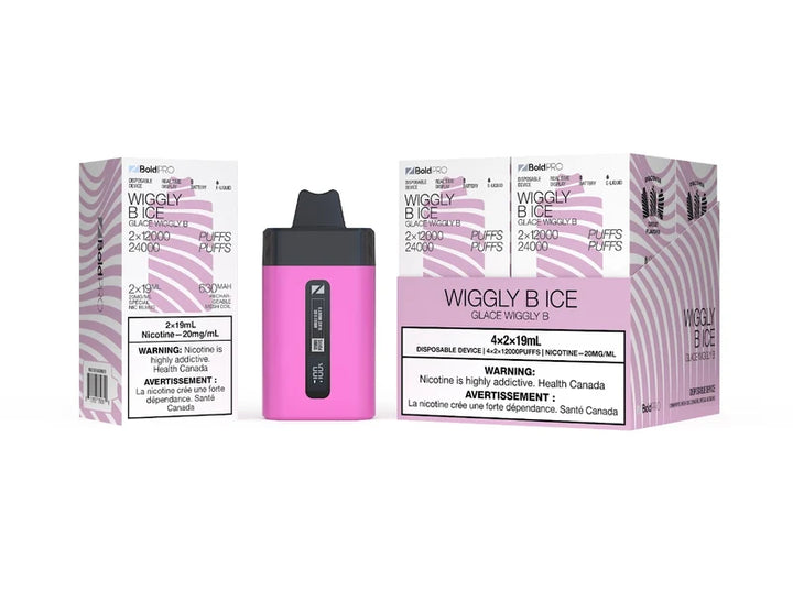 (S) ZBOLD PRO Disposable Vape 2x12000 - 24K Puffs Combo -Wiggly B Ice 2x19ml
