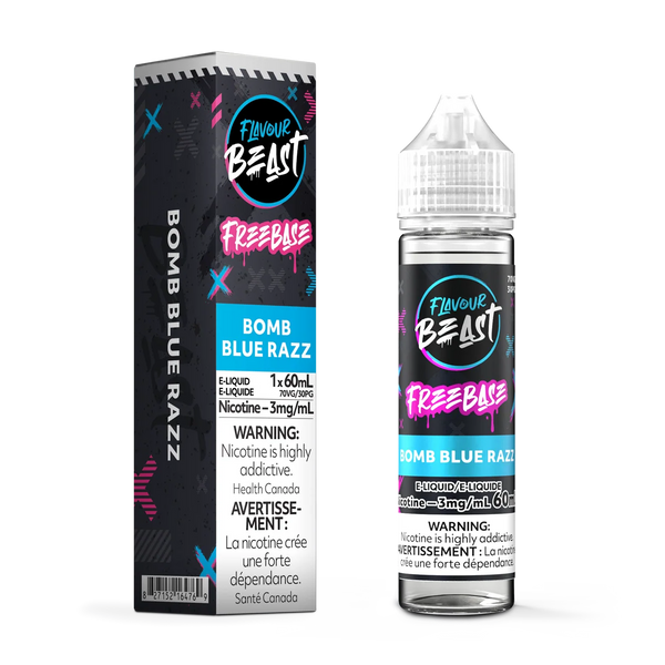Bomb blue razz 3mg/60ml Flavour Beast freebase e-liquid