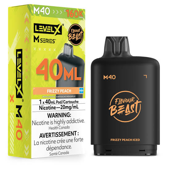Frizzy peach Iced Level X Flavour Beast 160K M Series Pod 40ml/20mg (Only Compatible with M Series Battery)
