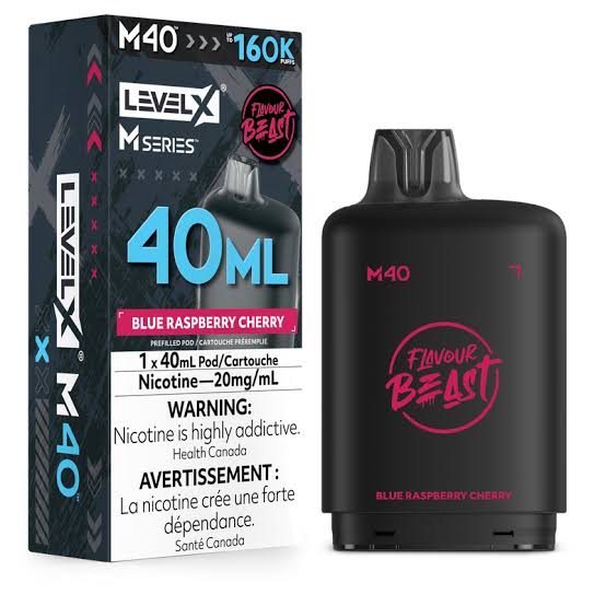 Blue raspberry cherry Level X Flavour Beast 160K MSeries Pod 40ml/20mg (Only Compatible with M Series Battery)