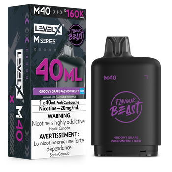 Groovy grape passionfruit Level X Flavour Beast 160K MSeries Pod 40ml/20mg (Only Compatible with M Series Battery)