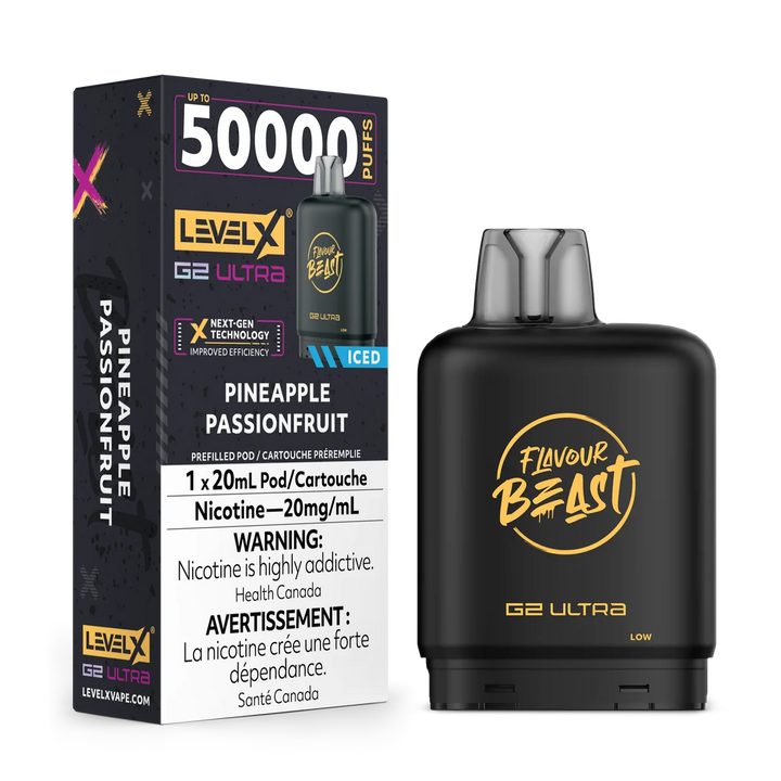 [S] Pineapple Passionfruit iced Levelx Flavour Beast 50K G2 Ultra 20mg 20ml (Without Battery)