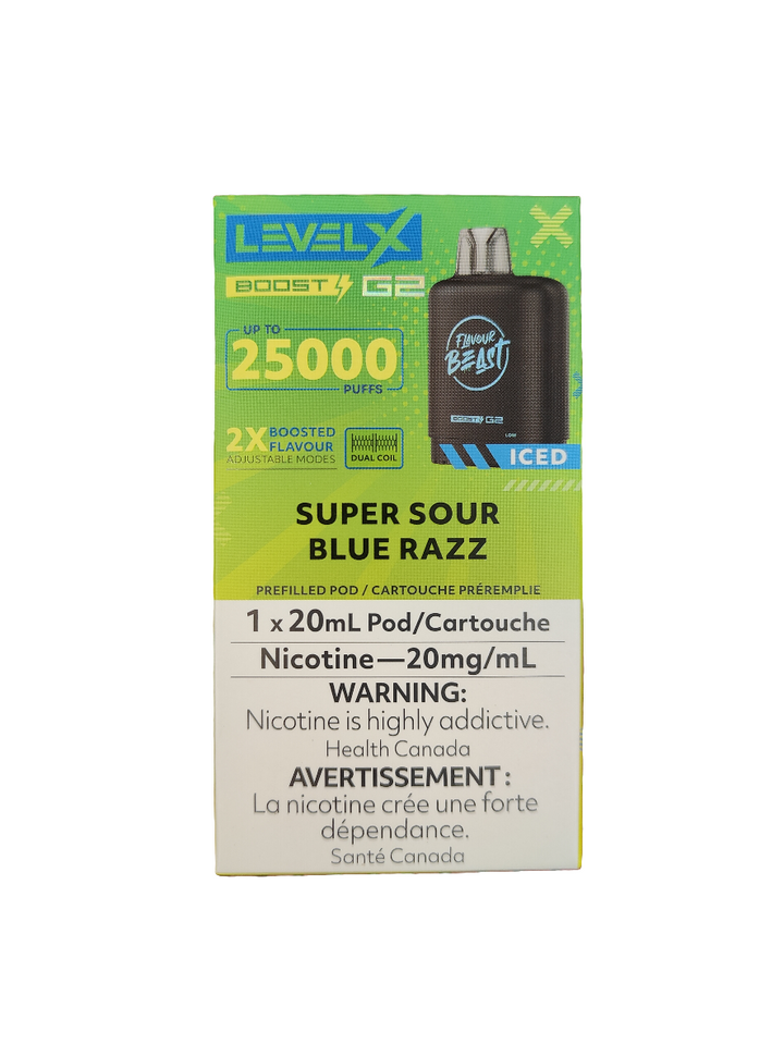 Super Sour Blue Razz Iced LevelX 25K (Without Battery) Sale 5