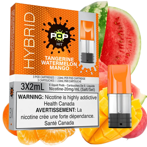 T angerine w atermelon m ango   P OP H ybrid H it 3 /pk b lend 2 0mg   ( With F ree H ybrid B attery M ax 1 /order)