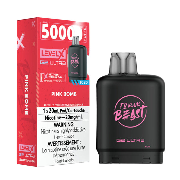 [S] Pink Bomb Iced Level X Flavour Beast 50K G2 Ultra 20mg 20ml (Without Battery)