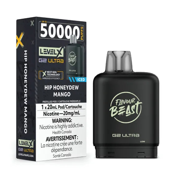 [S] Hip Honeydew Mango Iced Level X Flavour Beast 50K G2 Ultra 20mg 20ml (Without Battery)