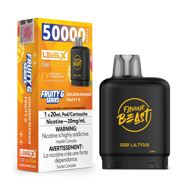 [S] Golden Mango Fruity G Level X Flavour Beast 50K G2 Ultra 20mg 20ml (Without Battery)