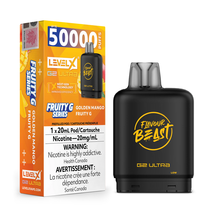 [S] Golden Mango Fruity G Level X Flavour Beast 50K G2 Ultra 20mg 20ml (Without Battery)