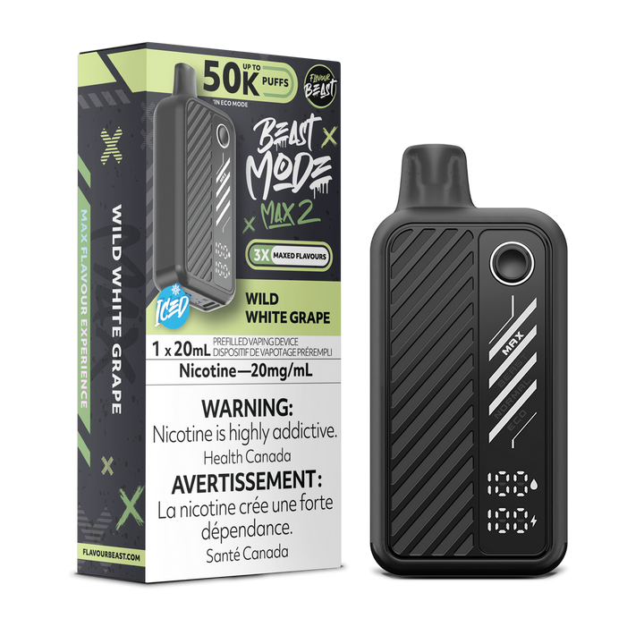 w ild w hite g rape F lavour B east M ode M ax2 D isposable 5 0kO 2 0mg 2 0ml