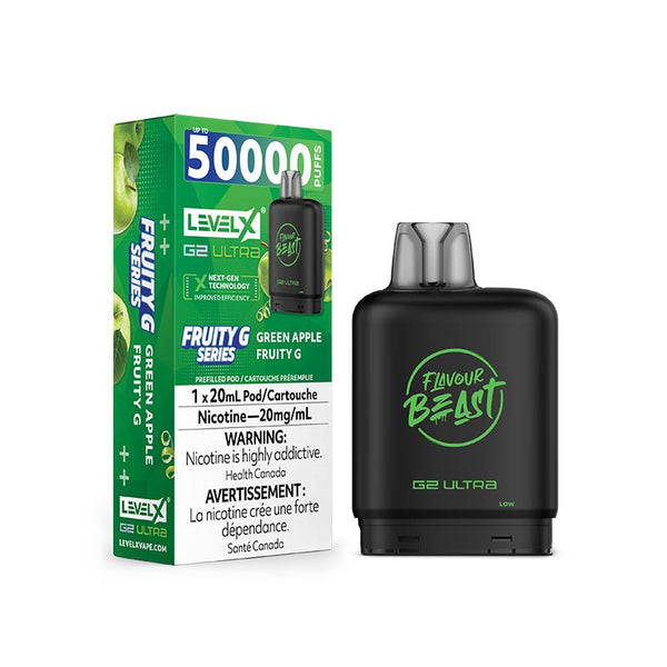 [S] Green Apple Fruity G Level X Flavour Beast 50K G2 Ultra 20mg 20ml (Without Battery)