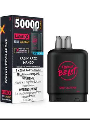 [S] Ragin' Razz Mango Level X Flavour Beast 50K G2 Ultra 20mg 20ml (Without Battery)