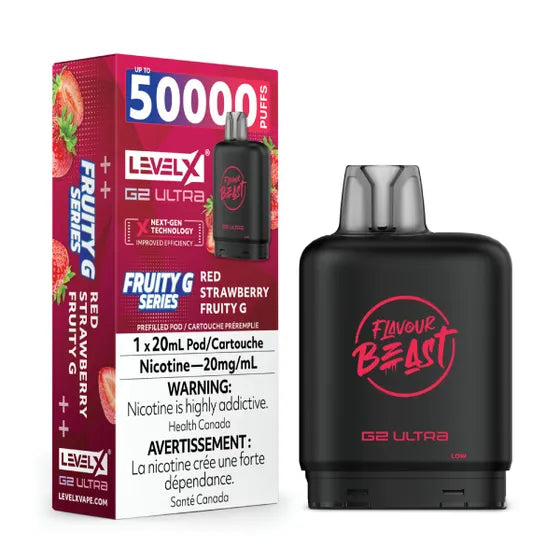 [S] Red Strawberry Fruity G Level X Flavour Beast 50K G2 Ultra 20mg 20ml (Without Battery)