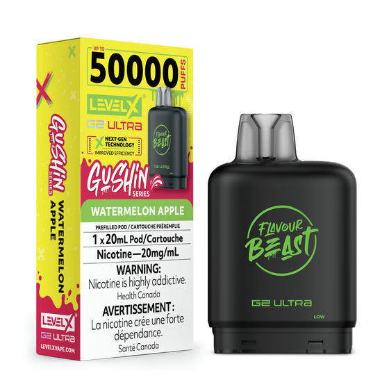 [S] Watermelon Apple Gushin Level X Flavour Beast 50K G2 Ultra 20mg 20ml (Without Battery)