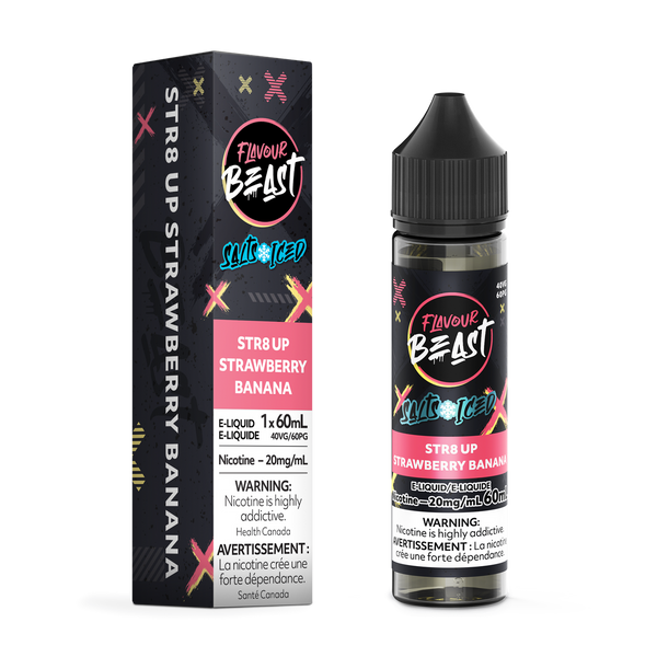 [S] STR8 UP Strawberry Banana Iced Flavour Beast 20mg 60ml E-Liquid