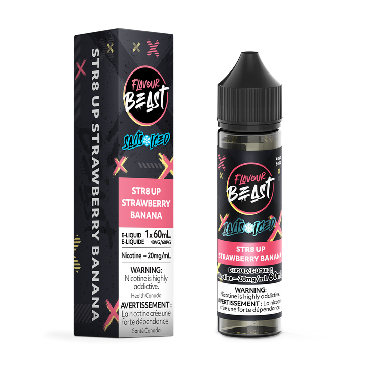 [S] STR8 UP Strawberry Banana Iced Flavour Beast 20mg 60ml E-Liquid
