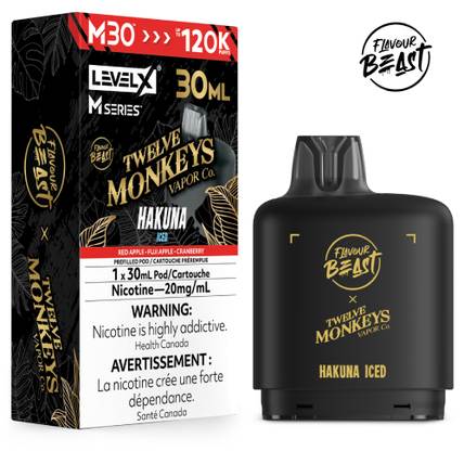Hakuna Iced Level X Flavour Beast 120K M Series Pod 30ml/20mg (Only Compatible with M Series Battery)