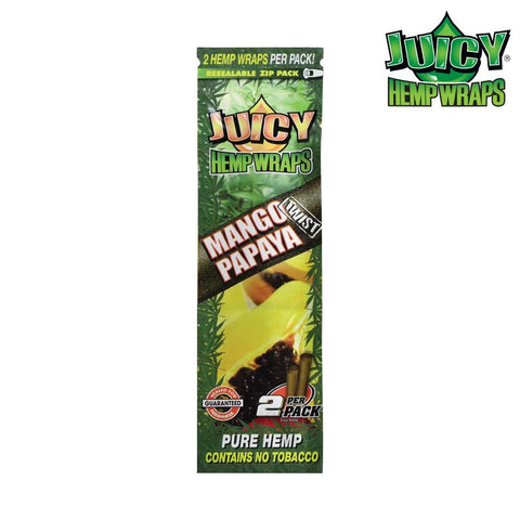 .2 Juicy Jay's Hemp Wrap - Mango Papaya Twist | 2 Wraps per Pack  | 25 Packs per Box