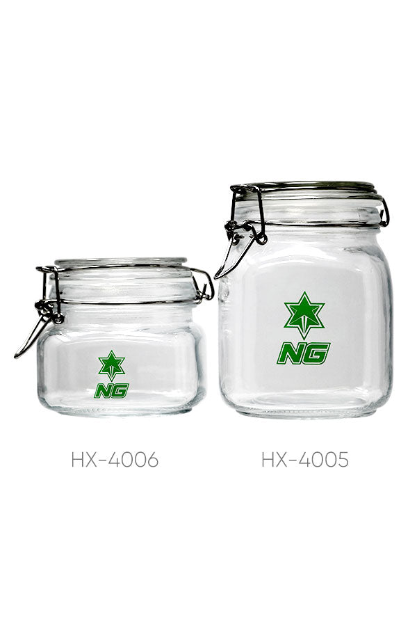 4 006.5 |  H X4006 N ICE G LASS A irtight G lass J ar w ith L id -  S mall