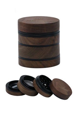 7023 | JC7023 2.5 inch 4-Piece PREEMO GLASS Wooden Grinder