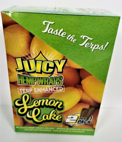 .2 Juicy Jay's Hemp Wrap - Lemon Cake | 2 Wraps per | Pack  25 Packs per Box