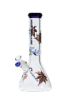 724 | L724 13 inch Electroplated Marijuana Leaf Beaker