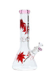 724 | L724 13 inch Electroplated Marijuana Leaf Beaker