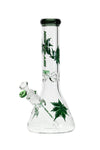 724 | L724 13 inch Electroplated Marijuana Leaf Beaker