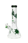 724.5 | L724 13 inch Electroplated Marijuana Leaf Beaker
