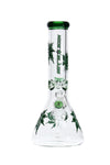 724 | L724 13 inch Electroplated Marijuana Leaf Beaker