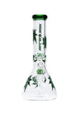 724 | L724 13 inch Electroplated Marijuana Leaf Beaker